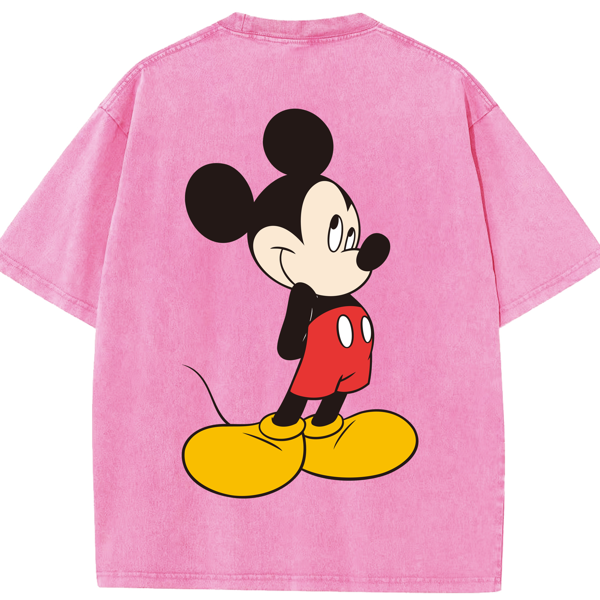 （画像用） ミッキーマウス Mickey Mouse 綿100% ヴィンテージ風 半袖Tシャツ（背面プリント）